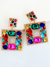 Rhinestone Square Drop Earrings (US Only Shipping) - Shah S. Sahota